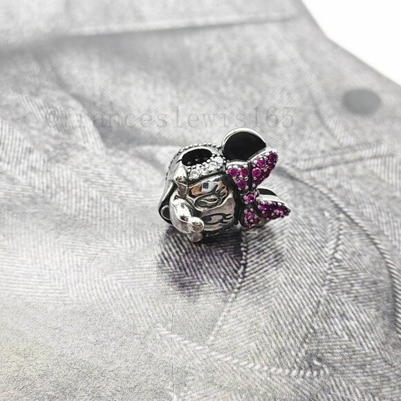 Pandora Minnie Mouse Pink Pavé Bow Clip Charm - Picture 4 of 4